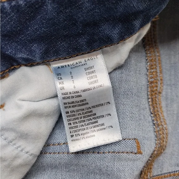 American Eagle Outfitters Women's Jegging  Dark Blue Ripped Skinny Jeans - Picture 4 of 10